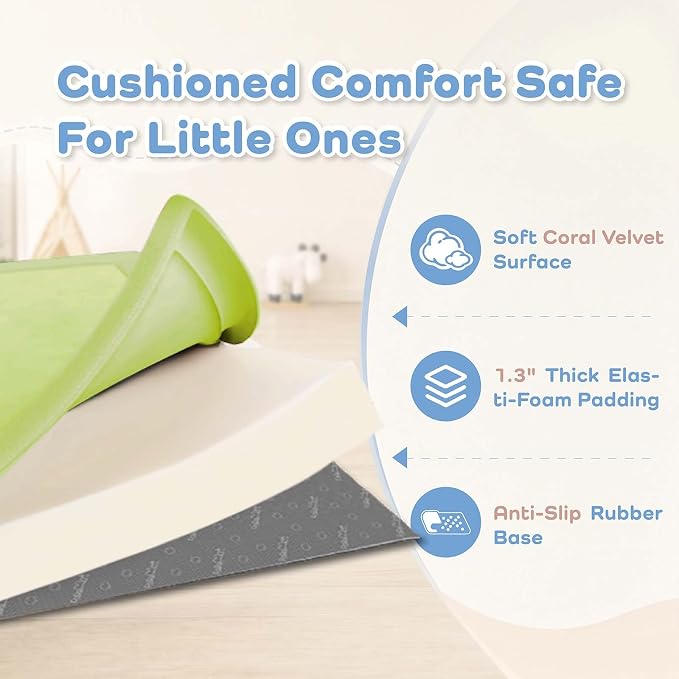 1.3" Thick Baby Play Mat for Floor,28x72 Bedside Rugs, Non-Slip | Ultra Soft Playmat for Baby,Tummy Time Foam Mats,Cushioned for Infant,Kids and Toddler Crawling,Easy Care