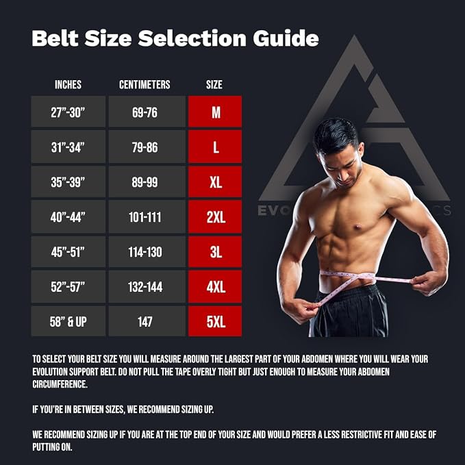 Evolution Athletics Weight Lifting Support Belt for Strength Training, Powerlifting, or Deadlift