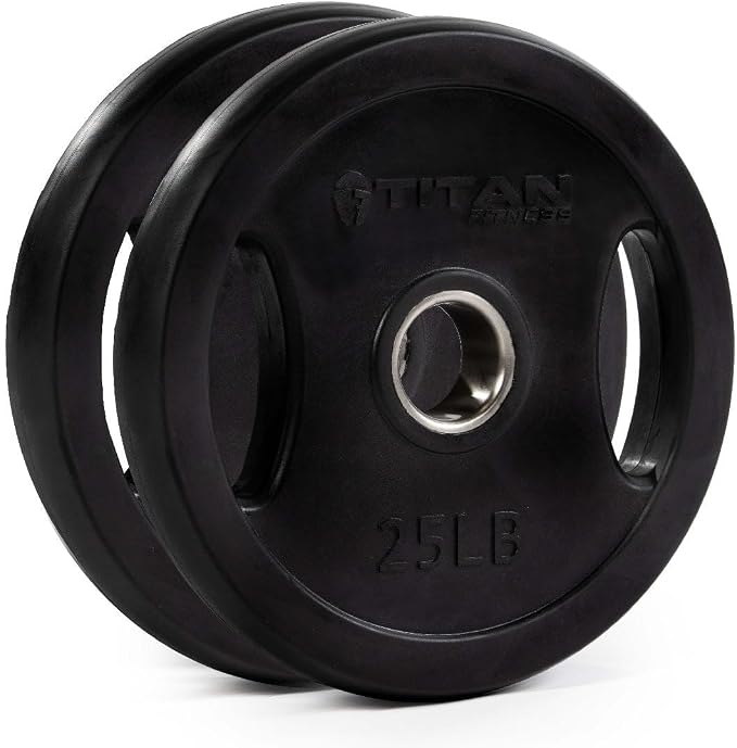 Titan Fitness Grip Plates, Cast Iron and Rubber Coating
