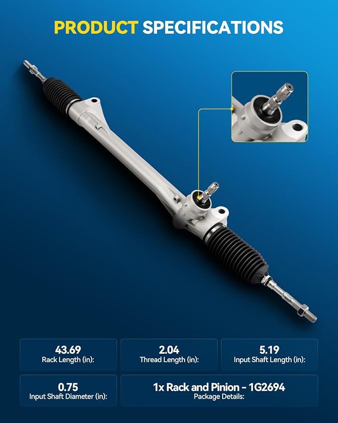 PHILTOP Power Steering Rack and Pinion Assembly for 2006-2014 RAV4 | 2006-2008 RAV4 Base/Limited 2.4L, 2009-2012 RAV4 2.5L, 2012-2014 RAV4 EV Replace No.455100R010, 1G2694, 4551042030, 242694