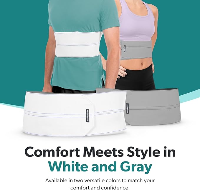 BraceAbility Broken Rib Brace for Women and Men - Rib Protector Compression Wrap, Chest Support Belt for Bruised, Fractured, Dislocated Ribs, Costochondritis Relief, Sternum Brace (Female - White)