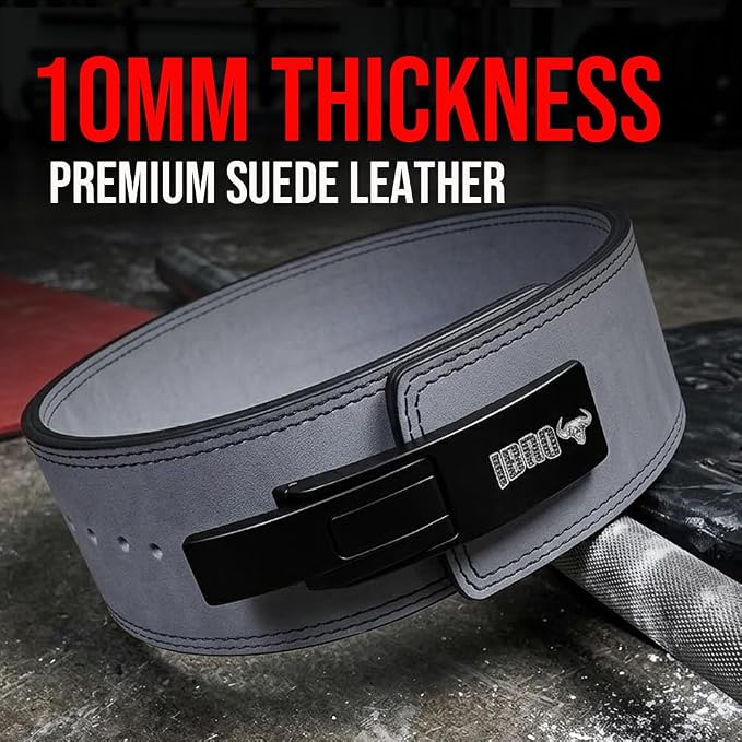 IBRO Powerlifting Lever Gym Belt – Power 8MM, 10MM or 13MM Extreme Heavy Duty Genuine Leather Belts - Squats Deadlifts Bodybuilding Weight Lifting IPF Power Lifting Strongman for Men