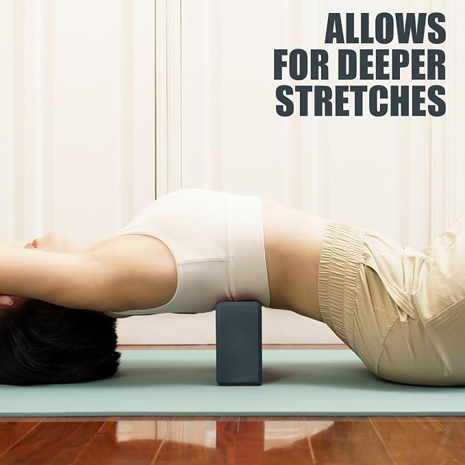 Septo 2 Pcs Yoga Blocks, 9x6x3 Inch Foam Blocks for Pilates | High density EVA foam Yoga Props lightweight non-slip surface for meditation stretching balance training