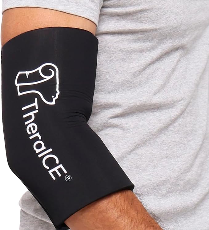 TheraICE Elbow Ice Pack Wrap, Compression Sleeve for Tennis & Golfers Elbow | Forearm & Arm Ice Sleeve for Bursitis, Tendonitis Relief, Reusable Cold Pack, Women & Men