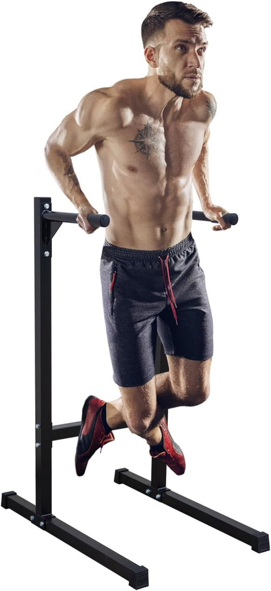 Adjustable Height Dip Bar Station, Heavy Duty Dip Station for Home Gym,Multi-function Dip Station Pull Up Bar Full Body Strength Training Workout Fitness Equipment for Tricep Dips