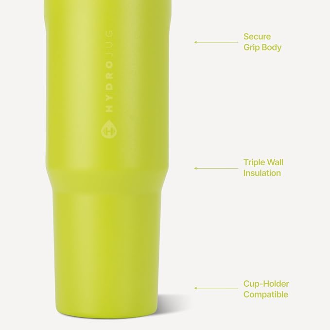 HydroJug Sport 40 oz Insulated Stainless Steel Water Bottle, Lemon Lime