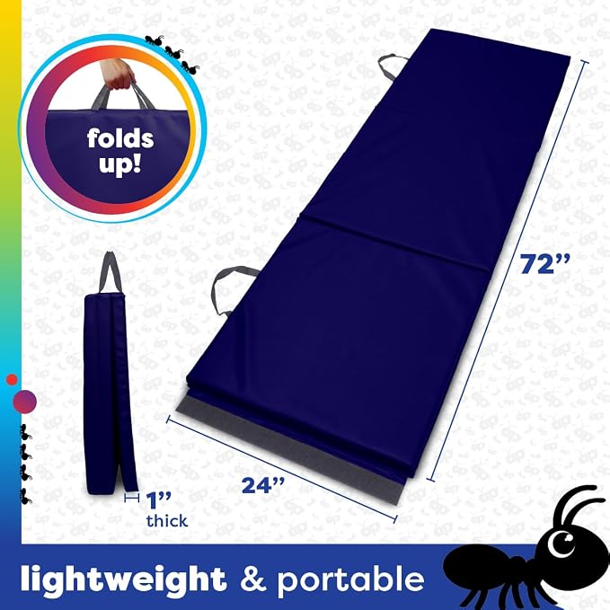 Antsy Pants Tumbling Mat for Kids – Gymnastics Mat, Easy to Clean, Sturdy, Foldable Tumbling Mats, Padded, Lightweight, Portable, Gymnastics Equipment for Active Play