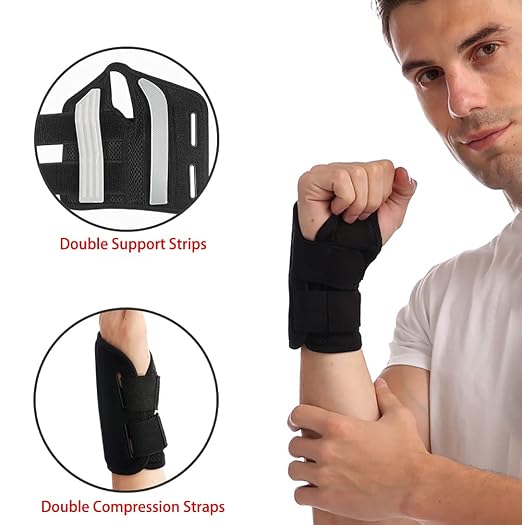 NuCamper Wrist Brace for Carpal Tunnel Night Wrist Support Right Left Hands | Wrist Splint for Men Women, Tendonitis Arthritis Pain Relief,Adjustable Compression Hand Braces, Sleeping, Office Work Typing