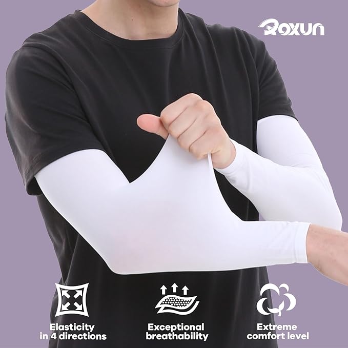 ROXUN Arm Sleeves Cooling UV Sun Protection Sport Compression for Men Women | UPF50,Seamless cover arms,Tattoo-covering,Lightweight & breathable,daily wear,Outdoor work,Basketball Baseball,Mangas