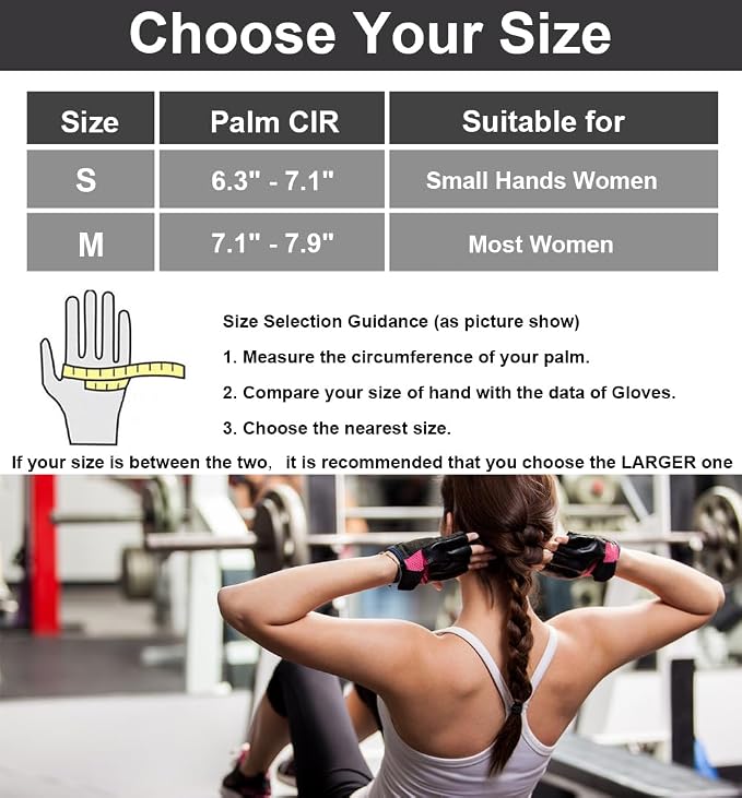 SUJAYU Gym Gloves Workout Gloves Women, Anti-Slip Breathable Gym Essentials Women for Weightlifting Cycling Training, Guantes para Gym Mujer