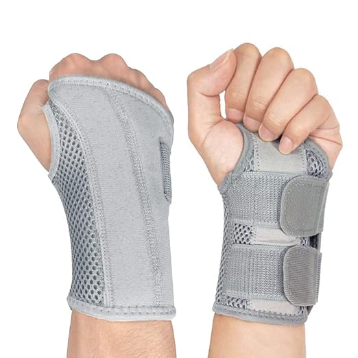 NuCamper Wrist Brace for Carpal Tunnel Night Wrist Support Right Left Hands | Wrist Splint for Men Women, Tendonitis Arthritis Pain Relief,Adjustable Compression Hand Braces, Sleeping, Office Work Typing