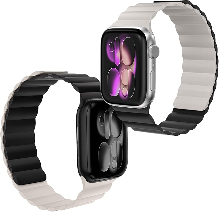 X-it Magnetic Watch Band for Apple Watch Ultra 49mm, 46mm/45mm/44mm, Silicone Sport Strap with Strong Magnet for Men and Women, Compatible with Apple Watch Series 11/10/9/8/7/6/5/4/3/2/1 and SE