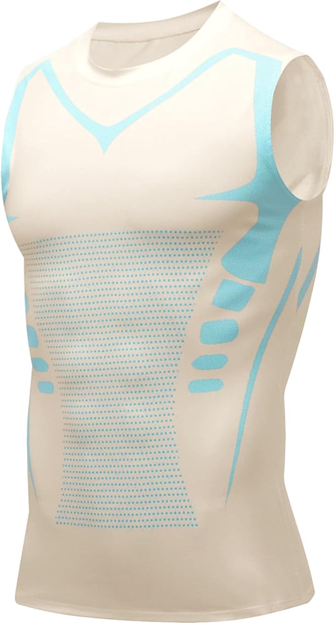 Compression Shirt Men Slimming Body Shaper Vest Crewneck Workout Tank Top | Tummy Control Undershirts, Gynecomastia Compression Shirts, Back Support, Sleeveless Muscle Shirts, Shaping Tank Top