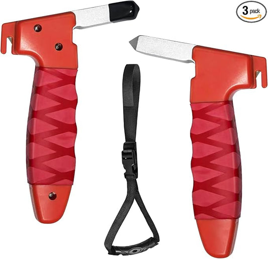 2 Pack Car Handle Assist for Elderly, Auto Cane Portable Vehicle Support Handle 3 in 1 Multifunctional Standing Mobility Aid Tool for Elderly, Car Strap with Nylon Band (Red)