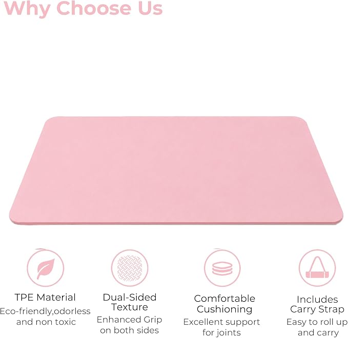 Yoga Mat 72''x24''/35''(8mm/10mm) for Beginners, Thick and Wide Yoga Mat with Carrying Strap for Pilates, Stretching and Home Workout