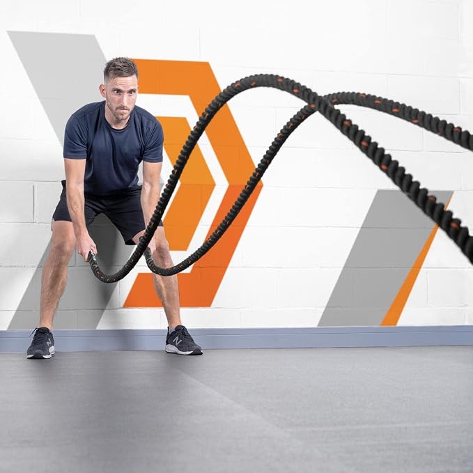 METIS Battle Ropes – Durable Fitness Ropes for Strength Training, 30ft/40ft/50ft Options – Ideal for Home Workouts & Gyms with Anti-Fray Handles