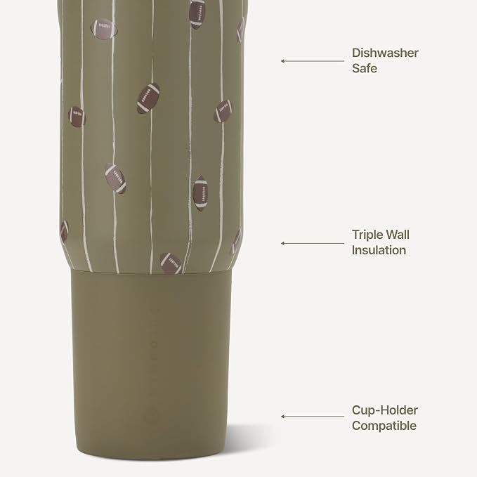 HydroJug Sport 20 oz Insulated Stainless Steel Water Bottle, Football
