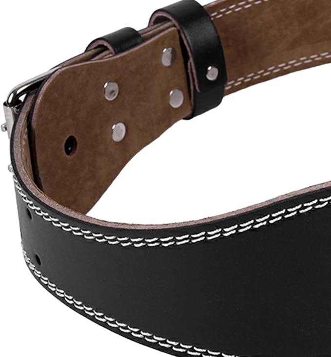 harayaa Weight Lifting Belt Adjustable Powerlifting Lumbar Back Support Sports Waistband PU Leather Double Prong Suitable for Men Women Gym Training