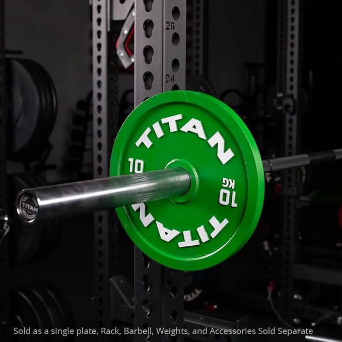 Titan Fitness Olympic Calibrated Steel Powerlifting Plates, Machine Precision Steel Discs