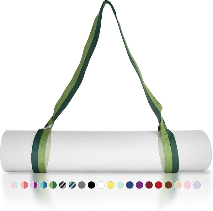 Yoga Mat Strap Adjustable Carrier for All Yoga Mats, 2 Sizes | Extra Thick Cotton Blend |16+ colors are available | Fits Most Yoga Mats | Soft Woven Texture | Comfortable Shoulder Carry