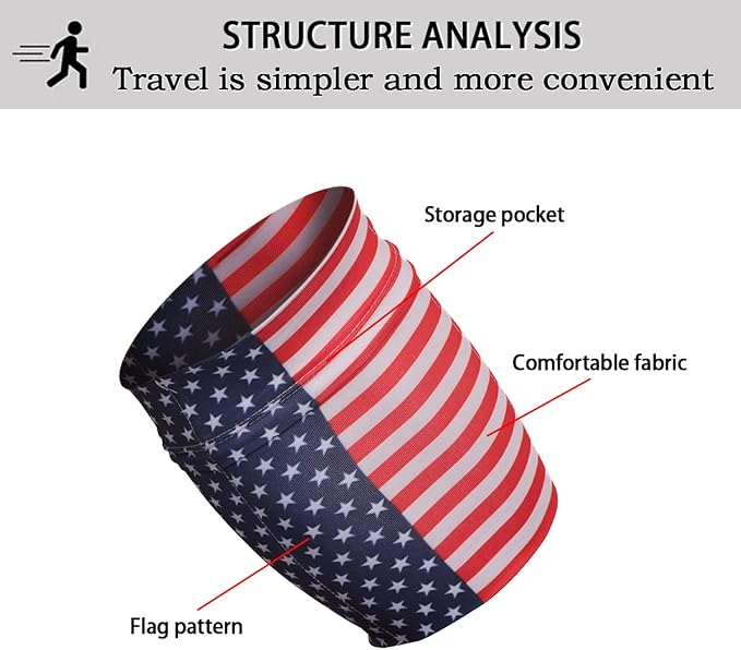 Running Phone Armband for Men Women,Universal Arm Bands for Phones Below 7.5 Inches,Waterproof Cell Phone Armband for Hiking,Running,Cycling,Climbing(Star Stripes L)