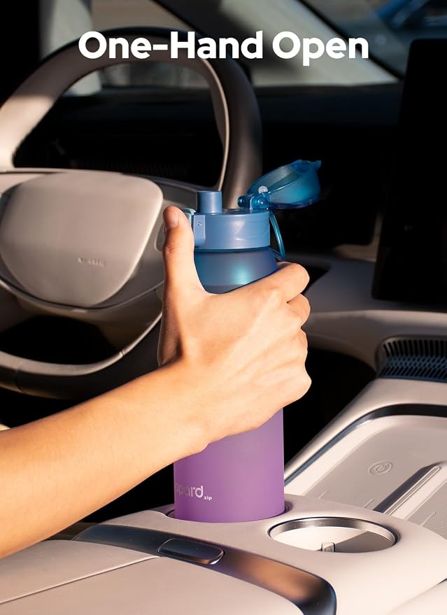 Opard Zip 32oz Plastic Water Bottle Dishwasher Safe, Leakproof Flip-Top Lid, BPA Free Tritan, Wide Mouth Reusable Sports Water Bottle for Gym Hiking Commuting Outdoor Travel and School