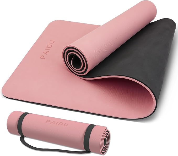 PAIDU POE Yoga Mat （10mm）Extra Thick Fitness Mat 72"x24" with Carry Strap | Non-slip, tear-resistant and suitable for all ages, perfect for yoga, Pilates, home gym and full-body workouts.