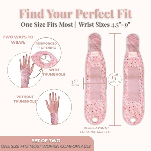 Carpal Tunnel Wrist Brace Left Hand, Right Hand for Women, Day or Night Compression Wrist Support Brace for Fitness, Keyboard Use, or Overnight Support, 2 Pack, Pink Zebra Print