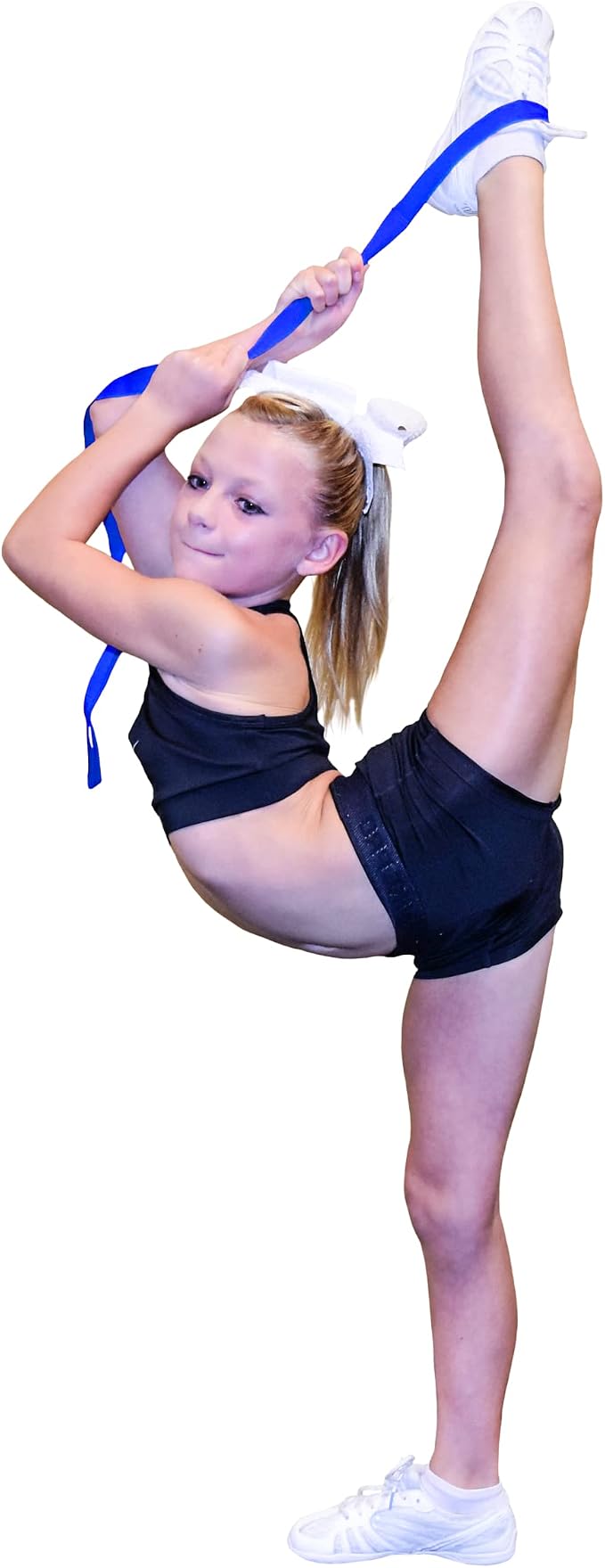 Tumble Pro X Ankle Straps Kit – Cheerleading Standing Tumbling Equipment, Gymnastics Backhandspring Trainer – Includes Flexibility Stunt Stretch Strap – Blue, Pink, Purple
