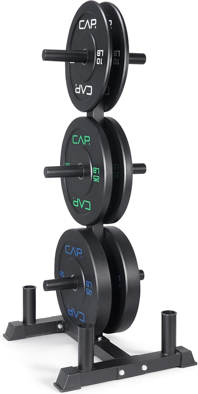 CAP 2-inch Olympic Bumper Plate Weight Set | 100-370 lbs | Multiple Colors | Storage Rack Optional
