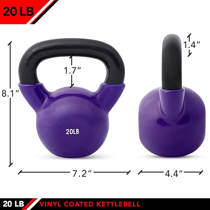 JFIT Kettlebell Weights Vinyl Coated Iron