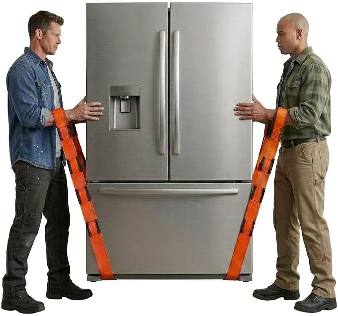 Forearm Forklift Furniture Moving Straps – 2-Person Lifting Strap for Moving Furniture, Appliances, Heavy Duty Carrying for Heavy Objects up to 800 lbs, Orange