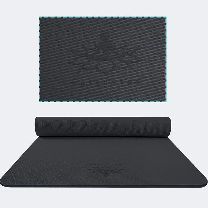 Hatha Yoga Extra Thick TPE Yoga Mat - 72"x 32" Thickness 1/2 Inch -Eco Friendly- With High Density Anti-Tear Exercise Mats For Home Gym Travel & Floor Outside