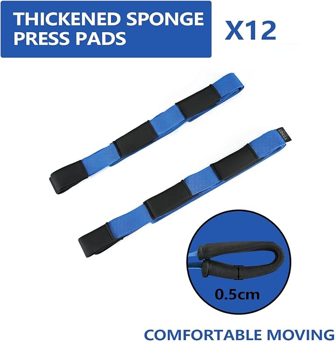 Ytonet Furniture Moving Straps for Lifting, 2-Person Lifting Straps | Appliances Lifting Straps Moving with 12 Thickened Sponge Pads, Heavy Objects up to 800 lbs, 128 In Wire Rope Slings Blue
