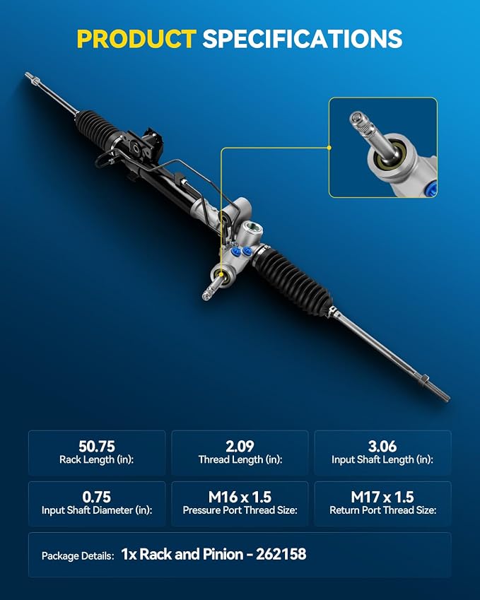 PHILTOP Power Steering Rack and Pinion Assembly for Outlander, Lancer | 2008-2015 Lancer, 2009-2015 Outlander 2.4L Replace No.262158, 4410A006