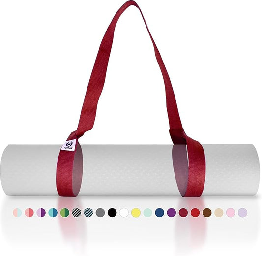 Yoga Mat Strap Adjustable Carrier for All Yoga Mats, 2 Sizes | Extra Thick Cotton Blend |16+ colors are available | Fits Most Yoga Mats | Soft Woven Texture | Comfortable Shoulder Carry