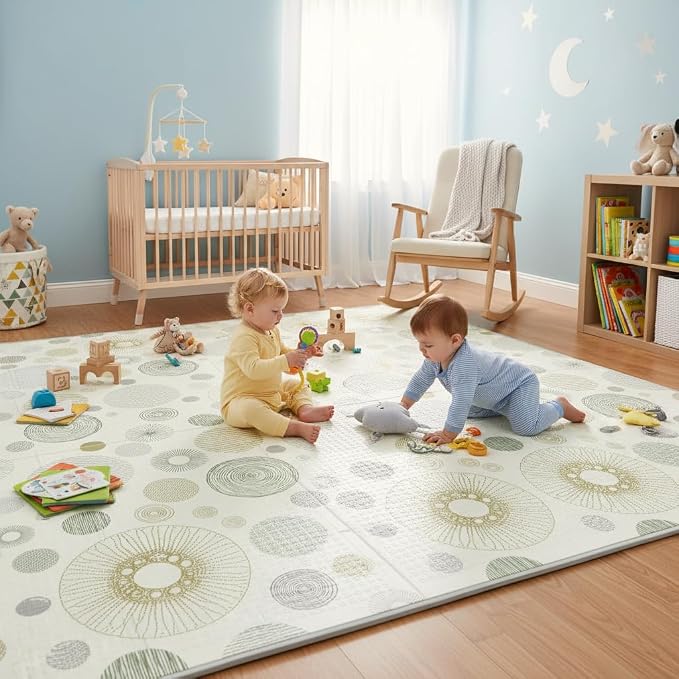 Baby Play Mat, 79x70 Inch Foldable Play Mats for Babies and Toddlers | Extra Large, Anti-Slip Crawling Mat for Floor, Reversible & Waterproof Foam Floor Mat,Baby Foam Playmat, For Tummy Time
