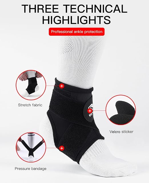 SUJAYU Ankle Brace & Elastic Supports for Men & Women, Ankle Support Ankle Compression Sleeve, Plantar Fasciitis Relief Achilles Tendonitis Brace Achilles Tendonitis Wrap, Pack of 1 (Blue, Small)
