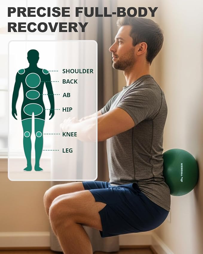 Trideer Exercise Balls Physical Therapy, 9 Inch Pilates Ball Between Knees for Physical Therapy, Mini Exercise Ball - Yoga Ball, Small Workout Balls for Core Strength and Back Support with Guide