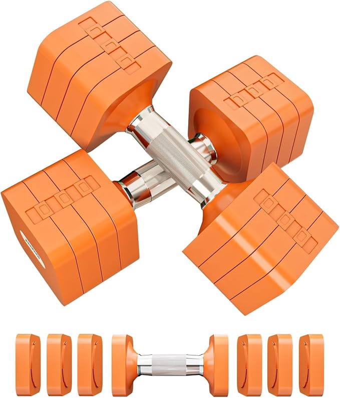 Adjustable Dumbbell Set for Women Men 7.5LB/10LB/15LB/20LB/25LB Each | Dumbbells Set of 2, Free Weight Set at Home Gym, Hand Weights with Locking/Metal Handle for Exercise Muscle Toning Rehab