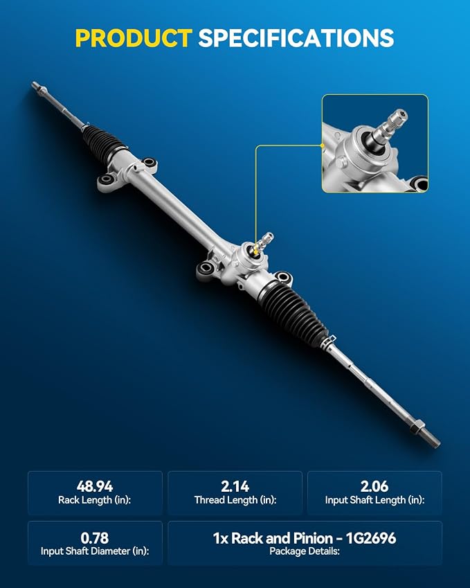 PHILTOP Power Steering Rack and Pinion for Corolla, Matrix, Vibe | 2009-2013 Corolla, 2009-2013 Matrix FWD, 2009-2010 Vibe FWD No.1G2696, 4551002170, 4551002150, 19184329