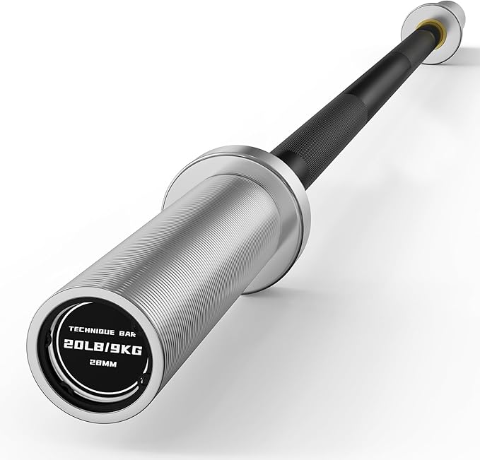 PAPABABE 4ft/5ft/6ft/6.5ft Barbell 2" Short Barbell for Strength Training | 4ft/5ft/6ft/6.5ft Straight Barbell, Womens Olympic Bar with Moderate Knurling for Squats Curls Deadlifts, Weightlifting