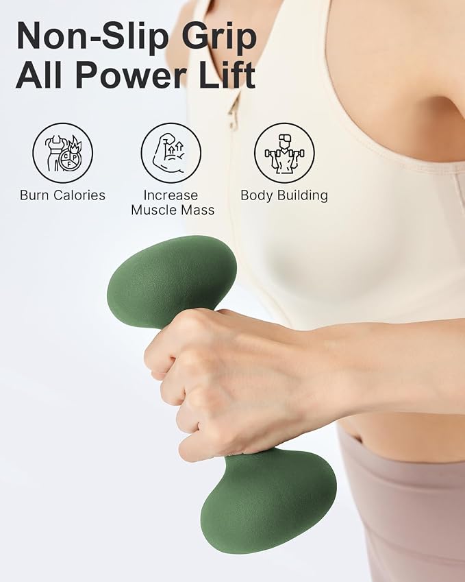 YOTTOY Dumbbell Set of 2,2-15 Pound Hand Weights for Women, Non-Slip Hand Weights for Home Gym, Strength Training, and Full-Body Workouts