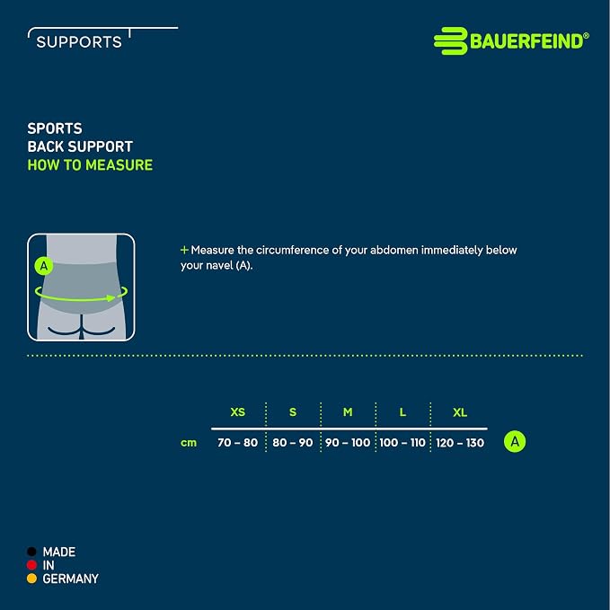 Bauerfeind Sports Back Support - Breathable Compression - Back Panel Features Anatomically Contoured Pad with Nubs for Massaging Effect - Air Knit Fabric Breathable, Durable, Washable