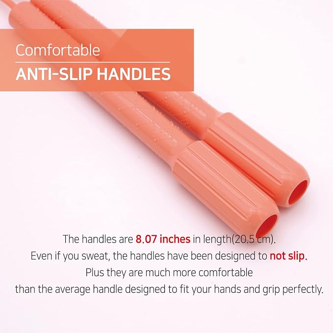 Skipping Jump Rope for Fitness Workout - Light Weight, Adjustable, Tangle Free, Excellent line control for Cardio Boxing, CrossFit, Training Exercise All Ages and Gender ( Special Luxury, KA-220, Made in Korea)