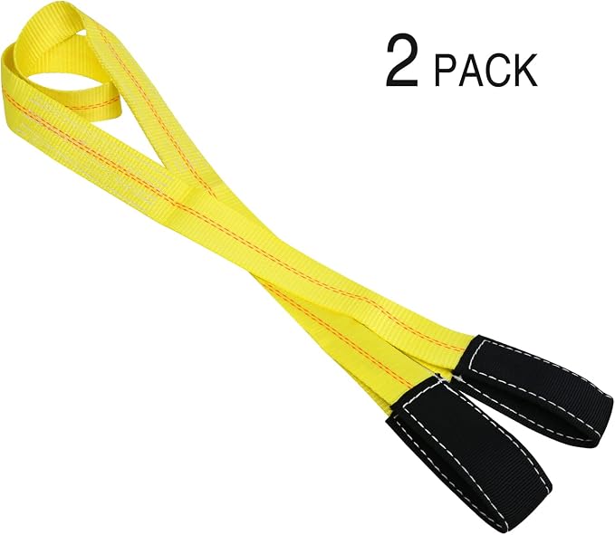 Trekassy 2 Pack 6' x 2" Lifting Sling Straps, 6ft Lifting Straps with 9,400 lbs Basket Rated Capacity, Heavy Duty Nylon Tree Saver Recovery Strap Web
