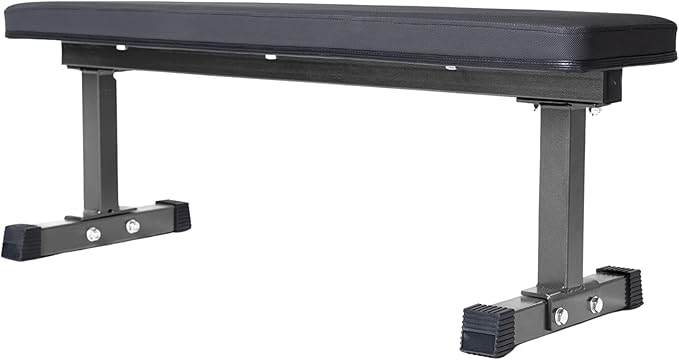 REP Fitness Flat Weight Bench, Heavy Duty Workout Bench For Home Gym, Folding Fitness Equipment For Strength Training, Adjustable Utility Platform For Dumbbells, Barbell, Lifting And Core Exercises