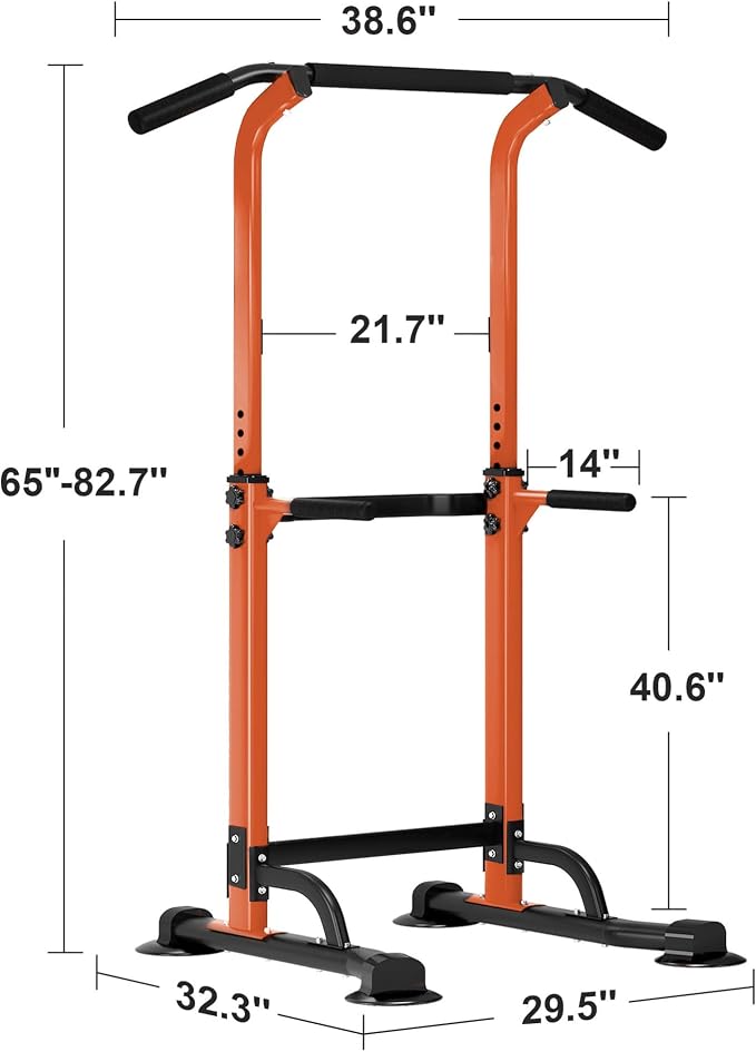 SogesHome Multi-Function Power Tower Pull Up Bar Dip Station for Home Gym | Height Adjustable PullUp Dip Stand, Full Body Strength Training Equipment, Fitness Workout for Push Ups Dips, 330LB Capacity