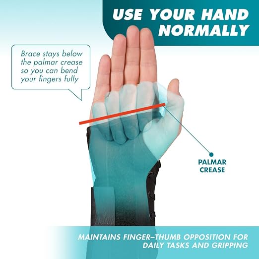 Med Spec 8" Wrist Lacer Support Brace Carpal Tunnel Right Hand X-Small | Adjustable Lace-Up Design Delivers Breathable Secure Fit With Customizable Compression for Lasting Comfort & Support. 223931