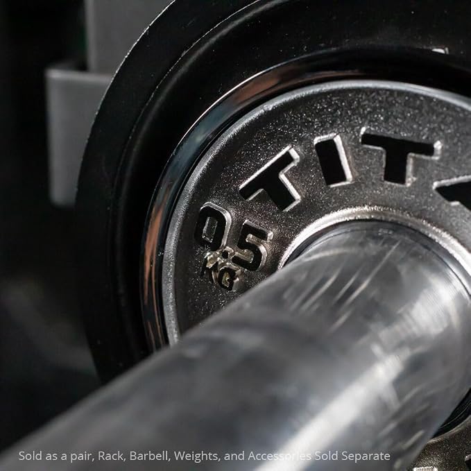 Titan Fitness Olympic Calibrated Steel Powerlifting Plates, Machine Precision Steel Discs